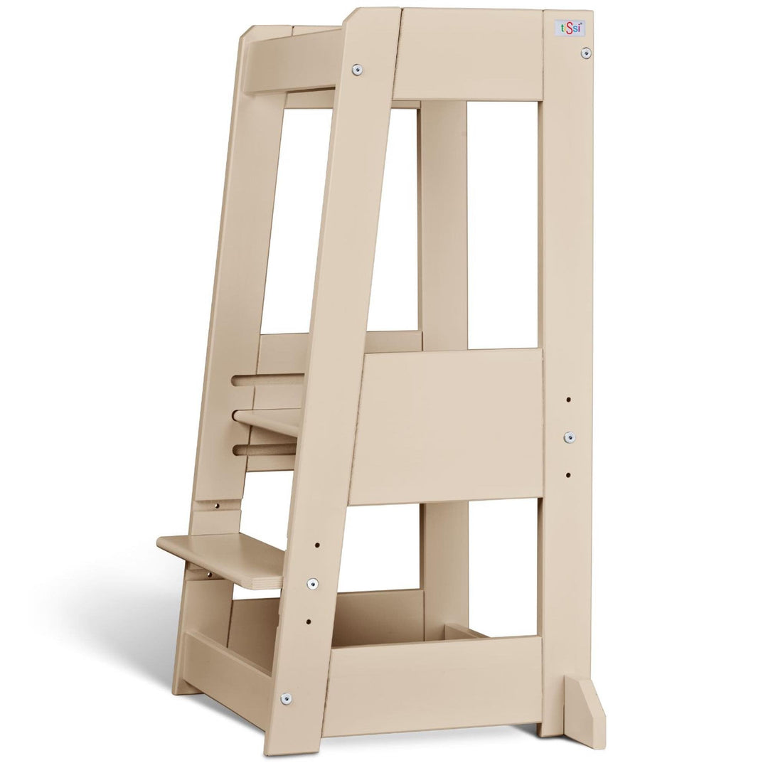 tiSsi® Entdeckerturm/Lernturm Felix mitwachsend Buche massiv Cashmere