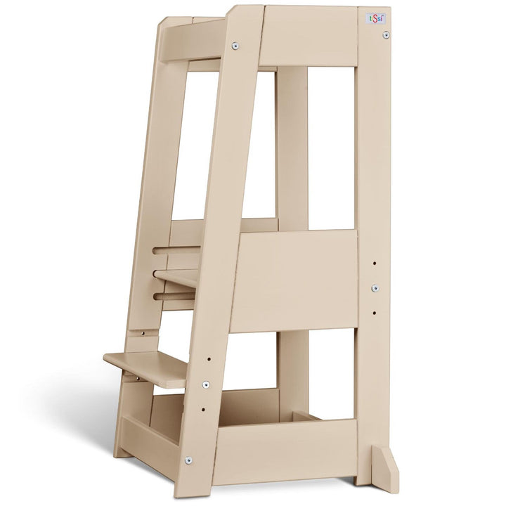tiSsi® Entdeckerturm/Lernturm Felix mitwachsend Buche massiv Cashmere
