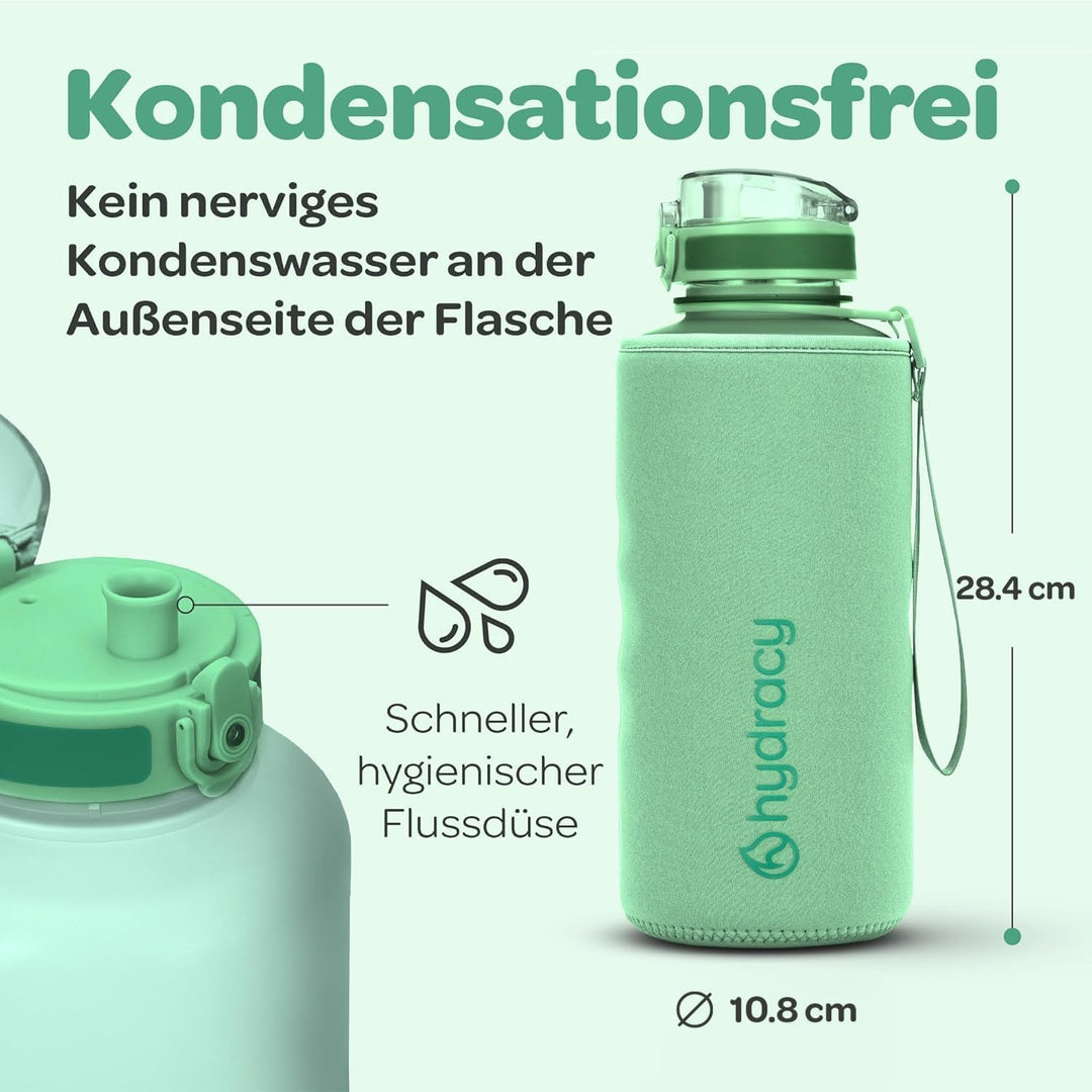 Hydracy Trinkflasche mit Fruchteinsatz - 2L Wasserflasche - BPA-freie Trinkflasche mit Zeitmarkierun
