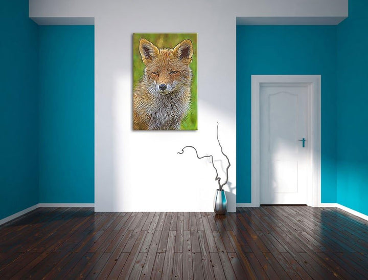 schöner Fuchs Spezial Format: 100x70 cm auf Leinwand, XXL riesige Bilder fertig gerahmt mit Keilrahm
