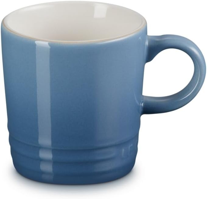 LE CREUSET Espressotasse aus Steinzeug, 100 ml, Chambray, 70305104340099 Blau 100 ml Espressotasse a