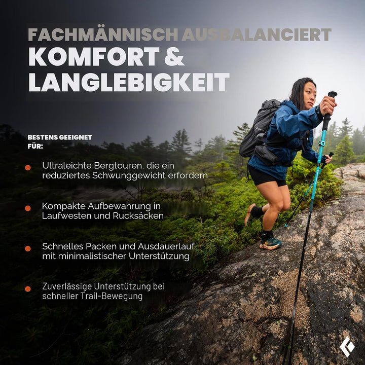Black Diamond Damen Distance Carbon Z Wanderstöcke Wüstenhimmel 125 cm, Wüstenhimmel 125 cm