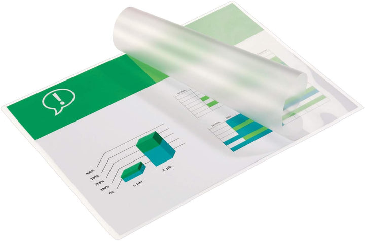 GBC Laminierfolien A2 80 mic, Robuste Laminiertaschen im 100er Pack, Grossformat, Glänzend, Transpar