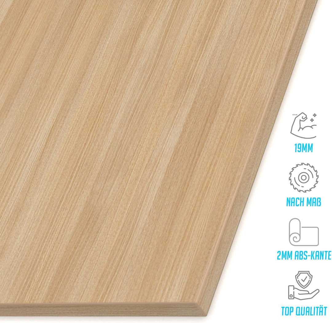 Kühlschrankfront Möbelfront 19mm Frontplatte Unterbau- Einbaukühlschrank nach Mass (Eiche, Wunschmas