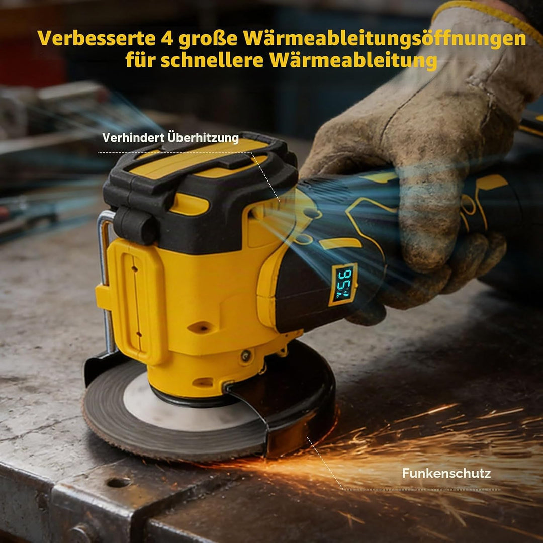 Akku-Winkelschleifer für Dewalt 18/20 V, bürstenloser Mini-Winkelschleifer, 20.000 U/min, 75 mm, kle