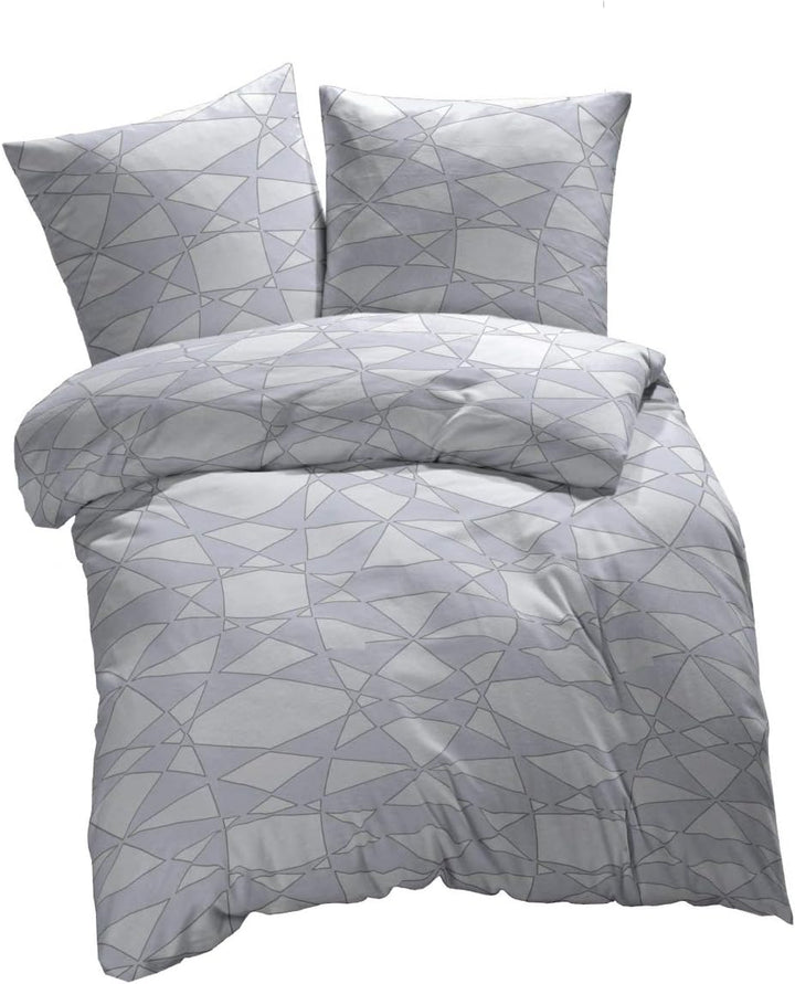 etérea Seersucker Bettwäsche 200x200 cm - bügelfreies Bettwäsche Set mit Kissen - Microfaser Satin n