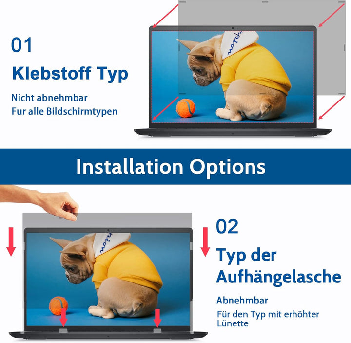 Laptop Sichtschutzfolie 13.3 Zoll, 16:10 Seitenverhältnis Abnehmbarer Sichtschutz Anti Blaulicht Ble