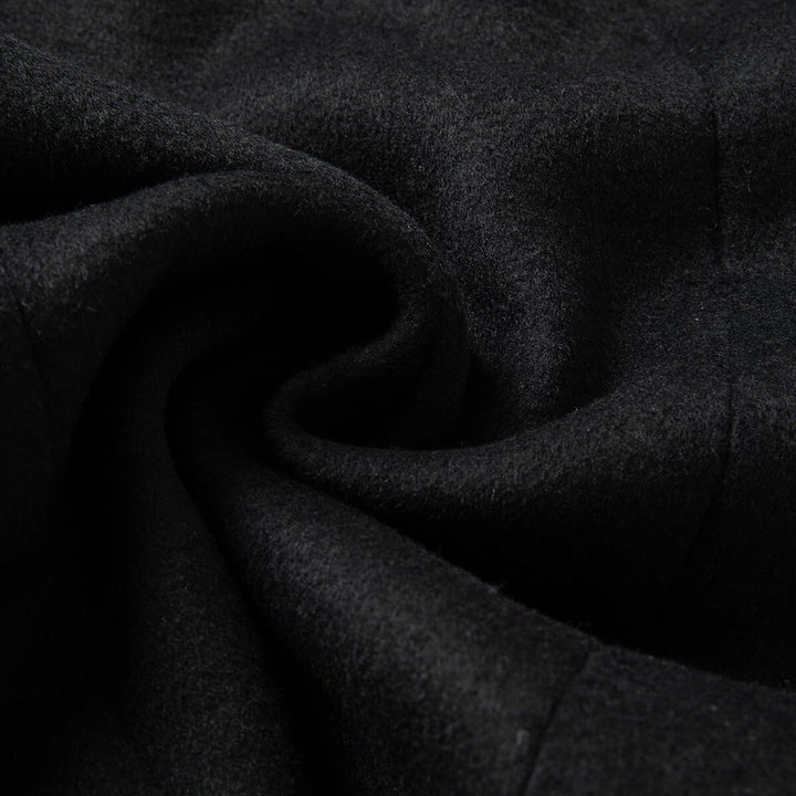 Sliktaa Herren Wollmantel dicker Trenchcoat mittlerer Länge Mantel Kerbe Kragen warmer Mantel Herren