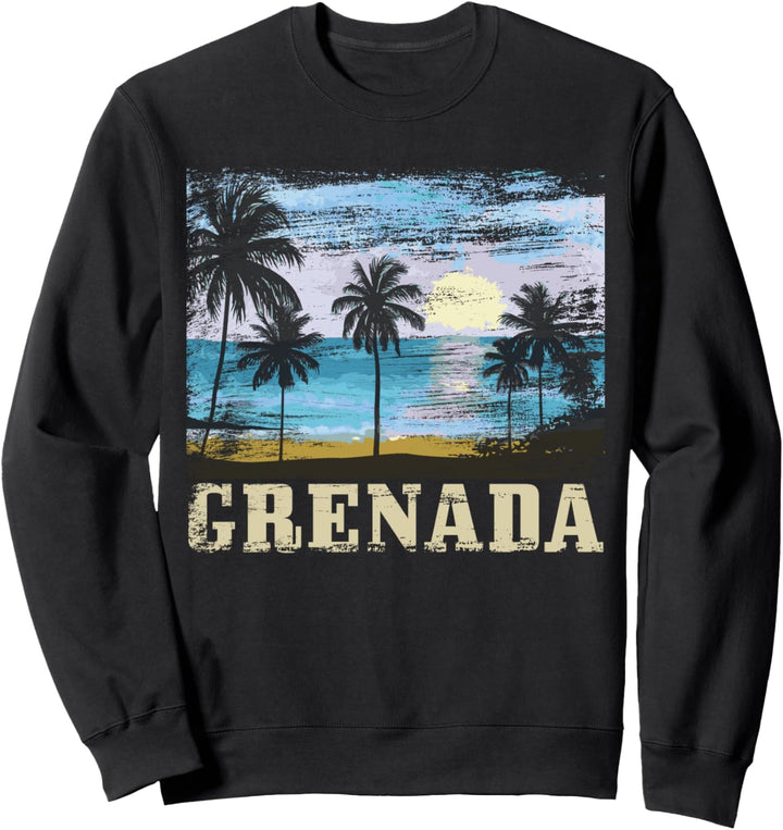 Grenada Vintage Surfer Palmen Karibik Souvenir Sweatshirt