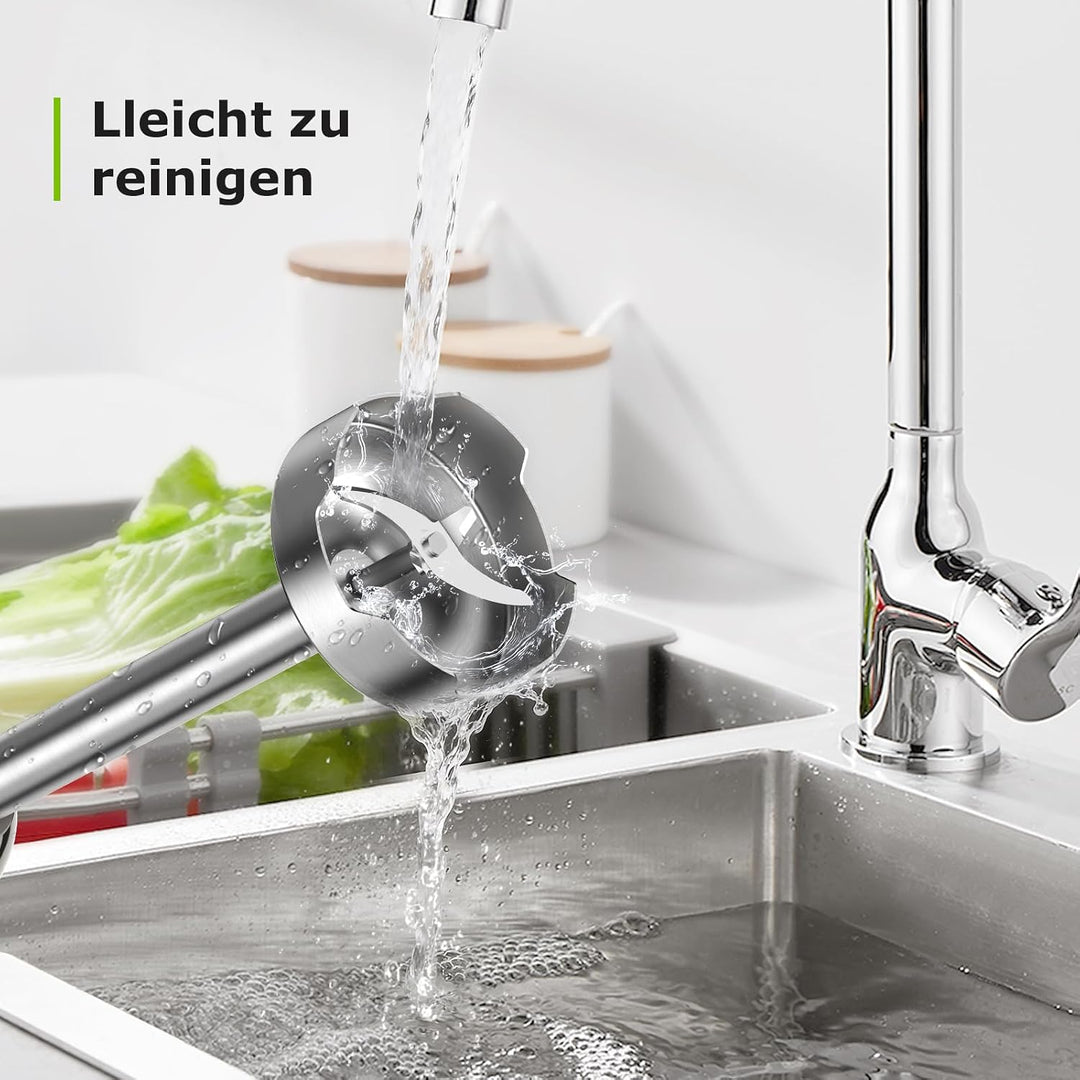 Bonsenkitchen Pürierstab, Stabmixer Elektrischer, 1000W Pürierstab Edelstahl, 2 Geschwindigkeiten, 4
