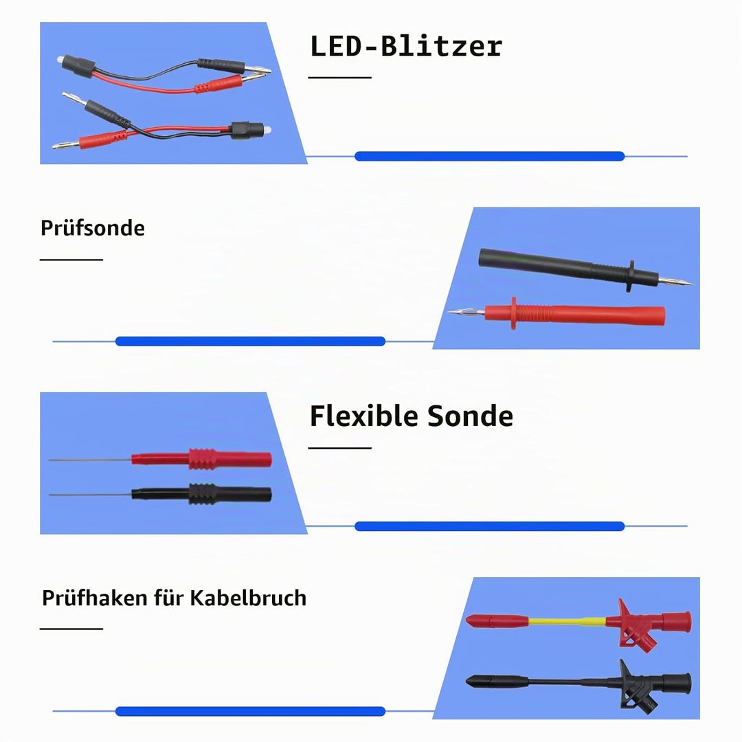 Automotive Messleitungssatz, Rücksonden Isolierungs Piercing Testclip Multimeter Elektrische Tester