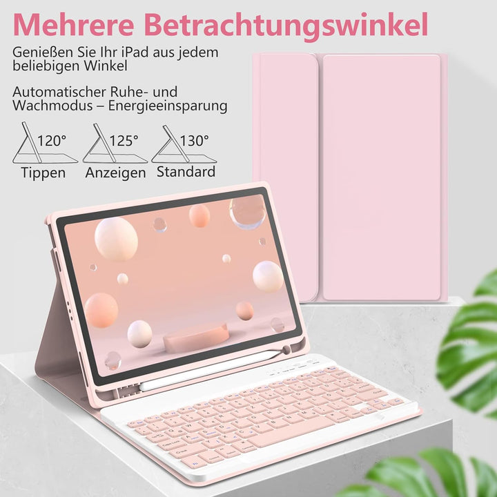Tastatur Hülle für iPad Air 11"(M2) 2024/iPad Air 5 Gen 2022/iPad Air 4 Gen 2020 10.9'', Schutzhülle