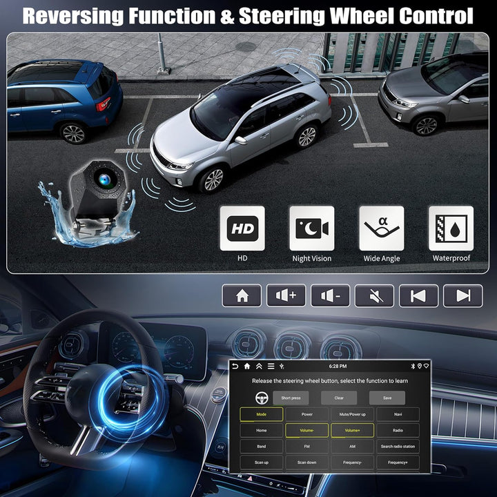 4+128G Android 15 CAMECHO 9 Zoll Autoradio für Mercedes Benz Smart Fortwo 451 2005-2010, Navi Radio