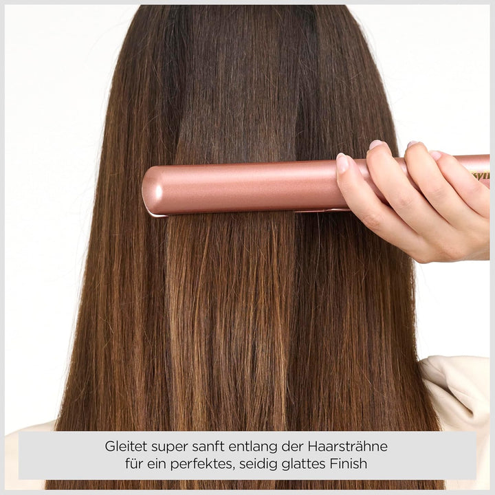 BaByliss Rose Gold Glätteisen - Keramikplatten für glattes Styling, Universalspannung für weltweiten