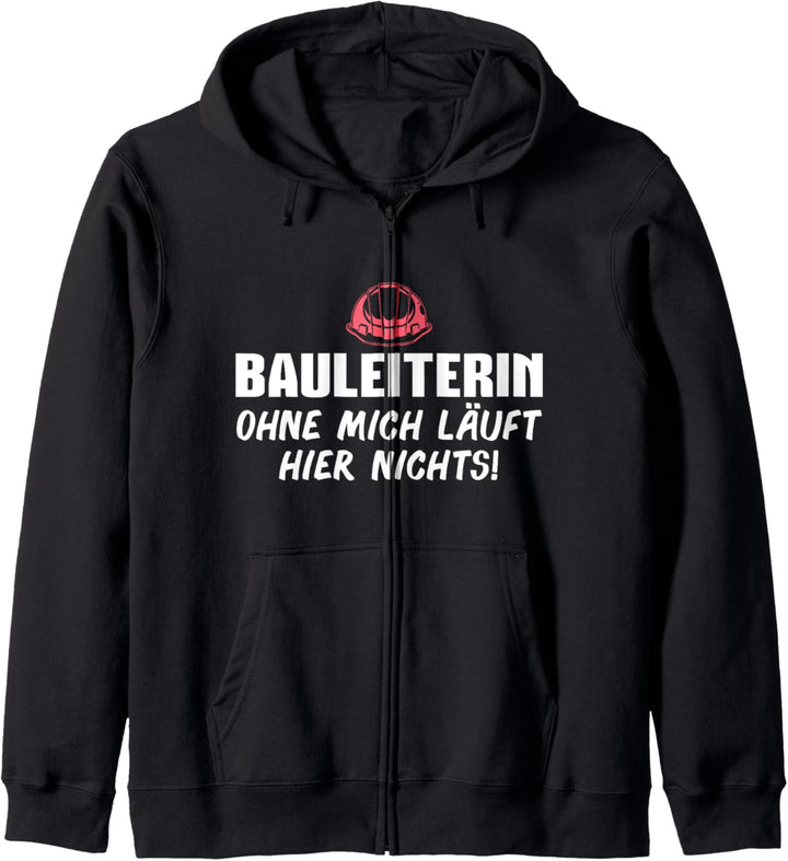 Baustelle Bauleitung Bauaufsicht Bauleiterin Kapuzenjacke