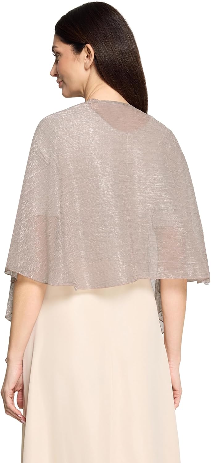 Vera Mont Damen Cape im Glitzer-Look Standard Einheitsgrösse Rosé/Silver, Standard Einheitsgrösse Ro