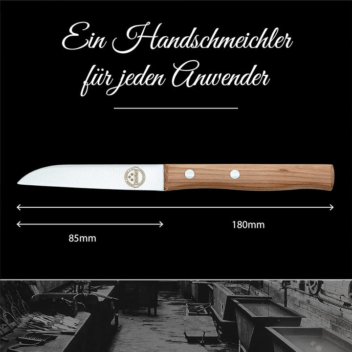 Constant - Solingen Messer mit Holzgriff Kirsche, Premium Gemüsemesser mit rostfreier Klinge aus Chr