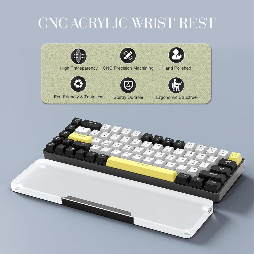 MAMBASNAKE Handgelenkauflage für Tastatur, Tastaturpad aus Acryl für Compact 60% Tastatur - Ergonomi