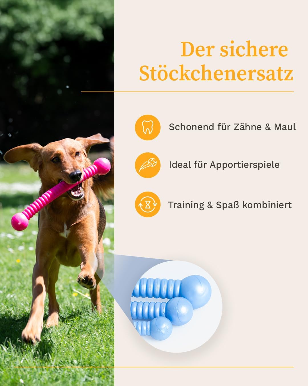 Martin Rütter FUNSTIX Stöckchenersatz für Hunde Grösse: M, Farbe: Metallic-Blau – Flexibler & sicher