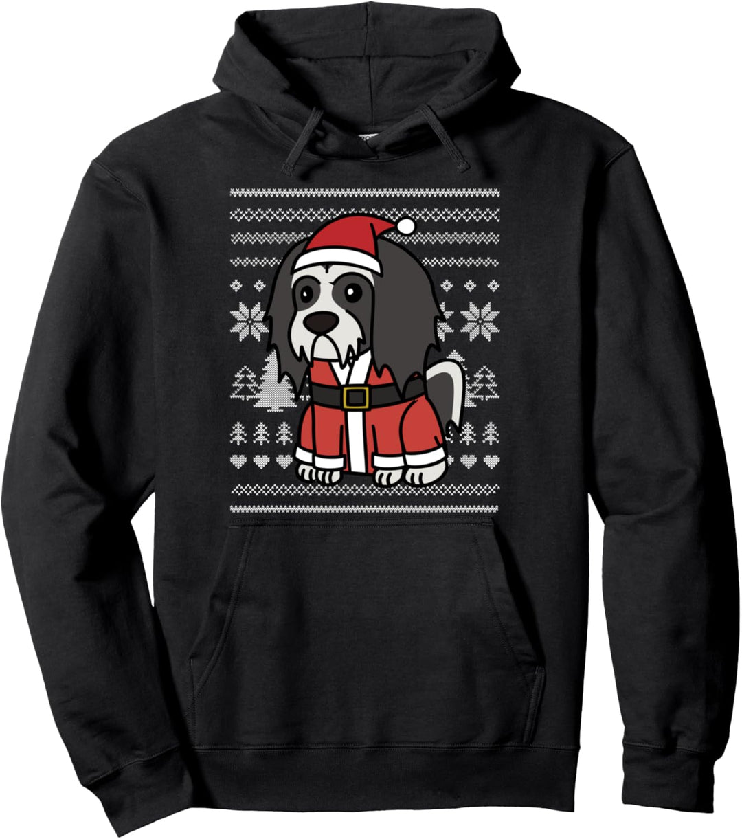 Cartoon Lhasa Apso Lustiger Hund Weihnachten Geschenk Pullover Hoodie