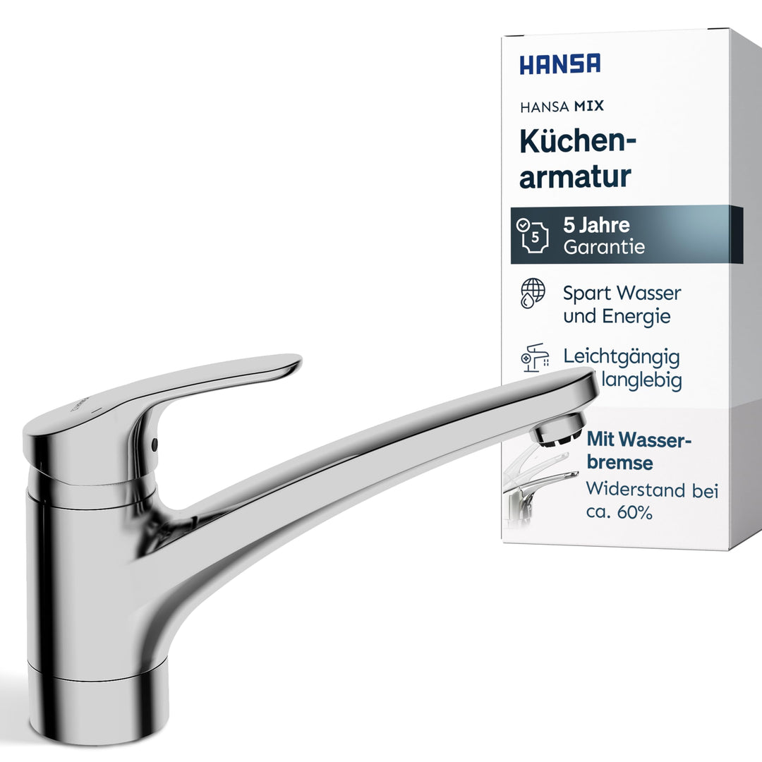 Hansa 01142283 Hansamix Spültisch-Einhand-Einlochbatterie, Chrom