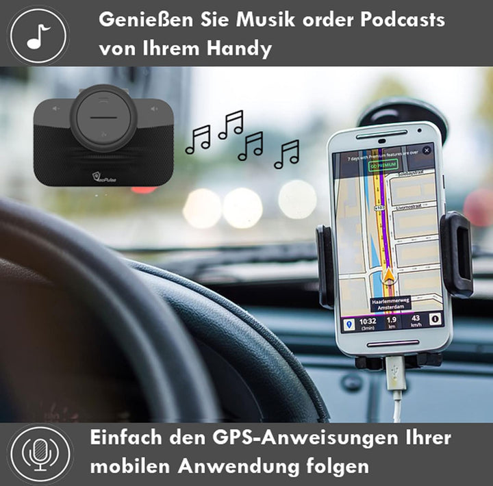 Freisprecheinrichtung Bluetooth Freisprechanlage VeoPulse B-PRO 2 mit Licht und automatischem Anschl
