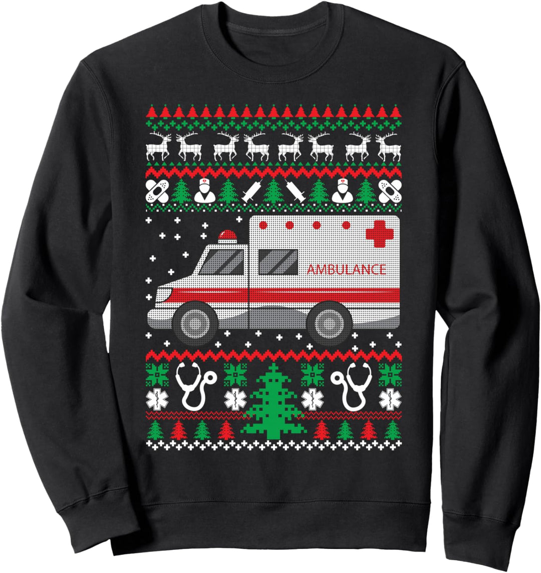 Paramedic Ugly Christmas Emergency Holiday EMT EMS Xmas Gift Sweatshirt