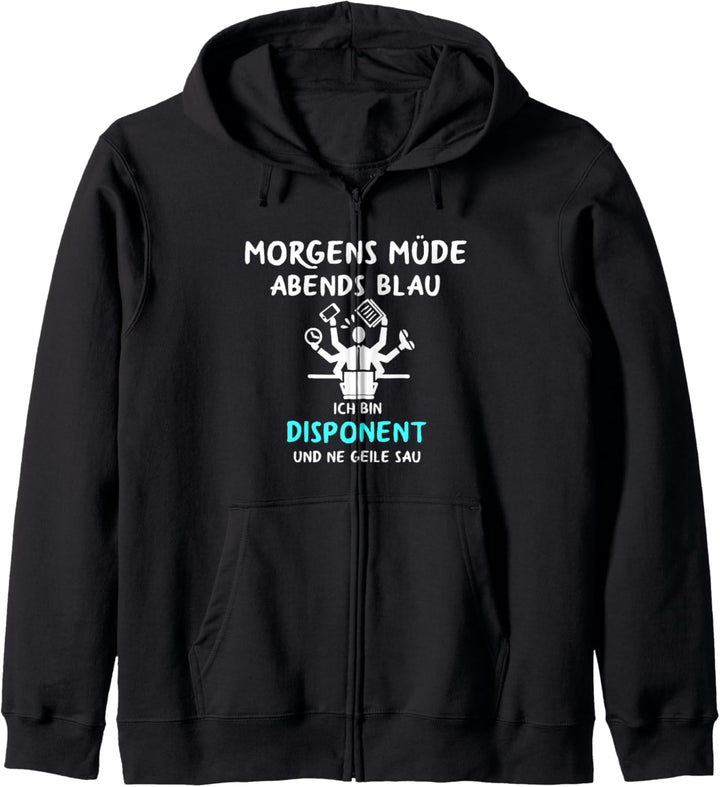 Morgens Müde Abends Blau Disponent Kapuzenjacke