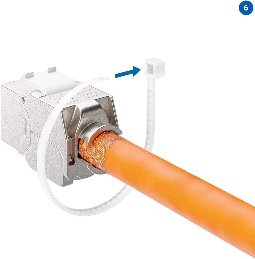 deleyCON 4x CAT 7 Keystone Jack Modul Optimal für CAT7 CAT6 CAT6a Verlegekabel Verbinder Patchkabel