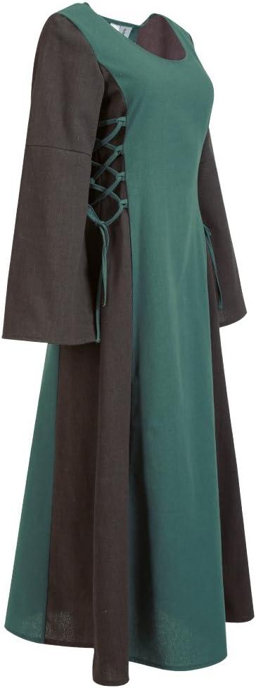 KarnevalsTeufel Mittelalter Maid Damen-Kostüm Mittelalter-Kleid Damen-Outfit grün lang (XL)