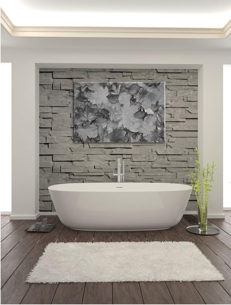 Pixxprint Herbstblätter Kunst / 100x70cm Leinwandbild bespannt auf Holzrahmen/Wandbild Kunstdruck De