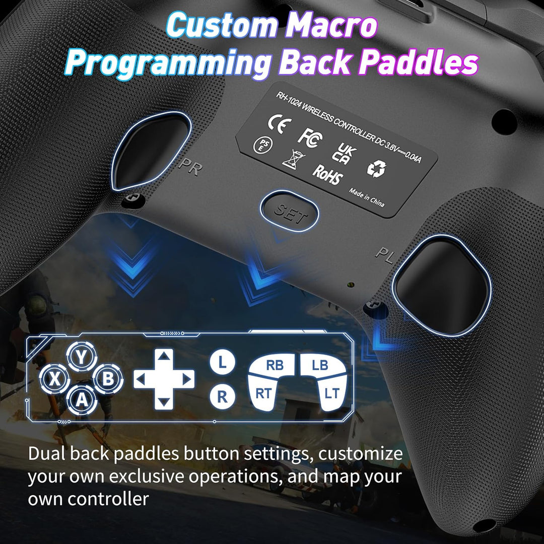 GGiking RGB Wireless Controller für Xbox Series X|S, Xbox One, PC, mit Makro, Turbo, 2.4GHz Adapter,