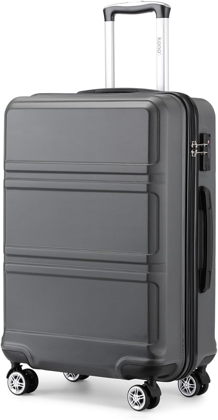 KONO Koffer Klein 16 Zoll Leicht ABS+PC Hartschalenkoffer mit Zahlenschloss Reisekoffer mit 4 Rollen