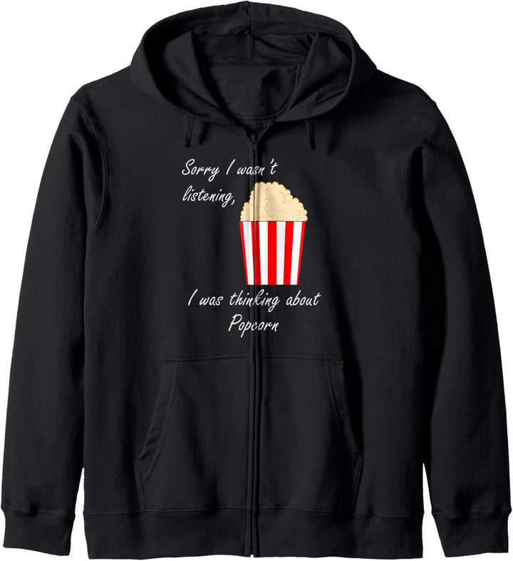 Nachdenken über Popcorn Witziges Zitat Mais Kapuzenjacke