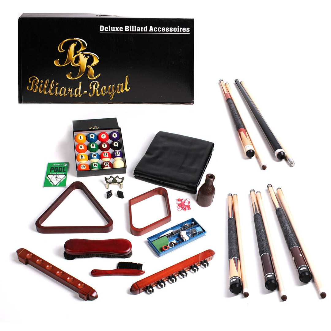 Billard Accessoires-Set Zubehörset Queues Kugeln Triangel Bürste Billardkreide Deluxe, Deluxe
