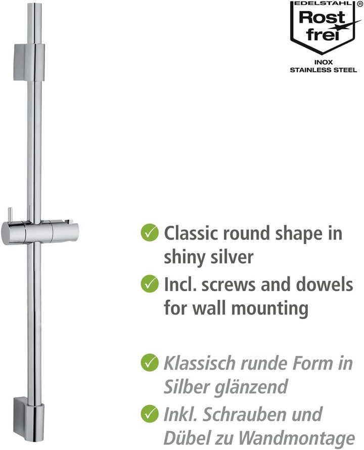 WENKO Duschstange Classic, Brausestange mit Halterung für Handbrausen Dusche oder Badewanne aus rost