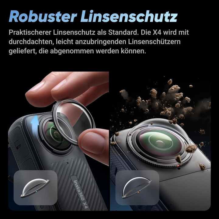 Insta360 X4 Adventure Bundle - 8K wasserdichte 360 Action Kamera, 4K Weitwinkel-Video, unsichtbarer