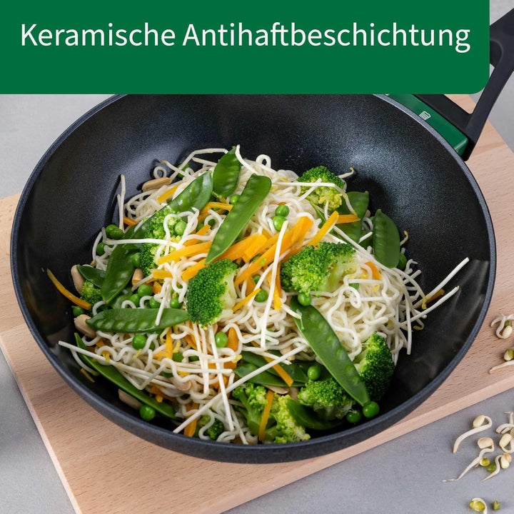 FACKELMANN Chefkoch trifft Keramik-Wokpfanne Hamburg Ø 28 cm – Hochwertige Antihaftbeschichtung, Erg