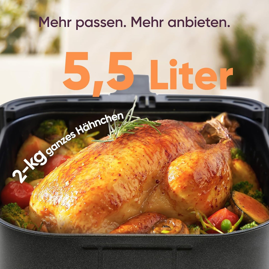 COSORI Heissluftfritteuse 5,5L XXL Friteuse Heissluft Fritteusen ohne Öl, Airfryer mit Digitalem LED