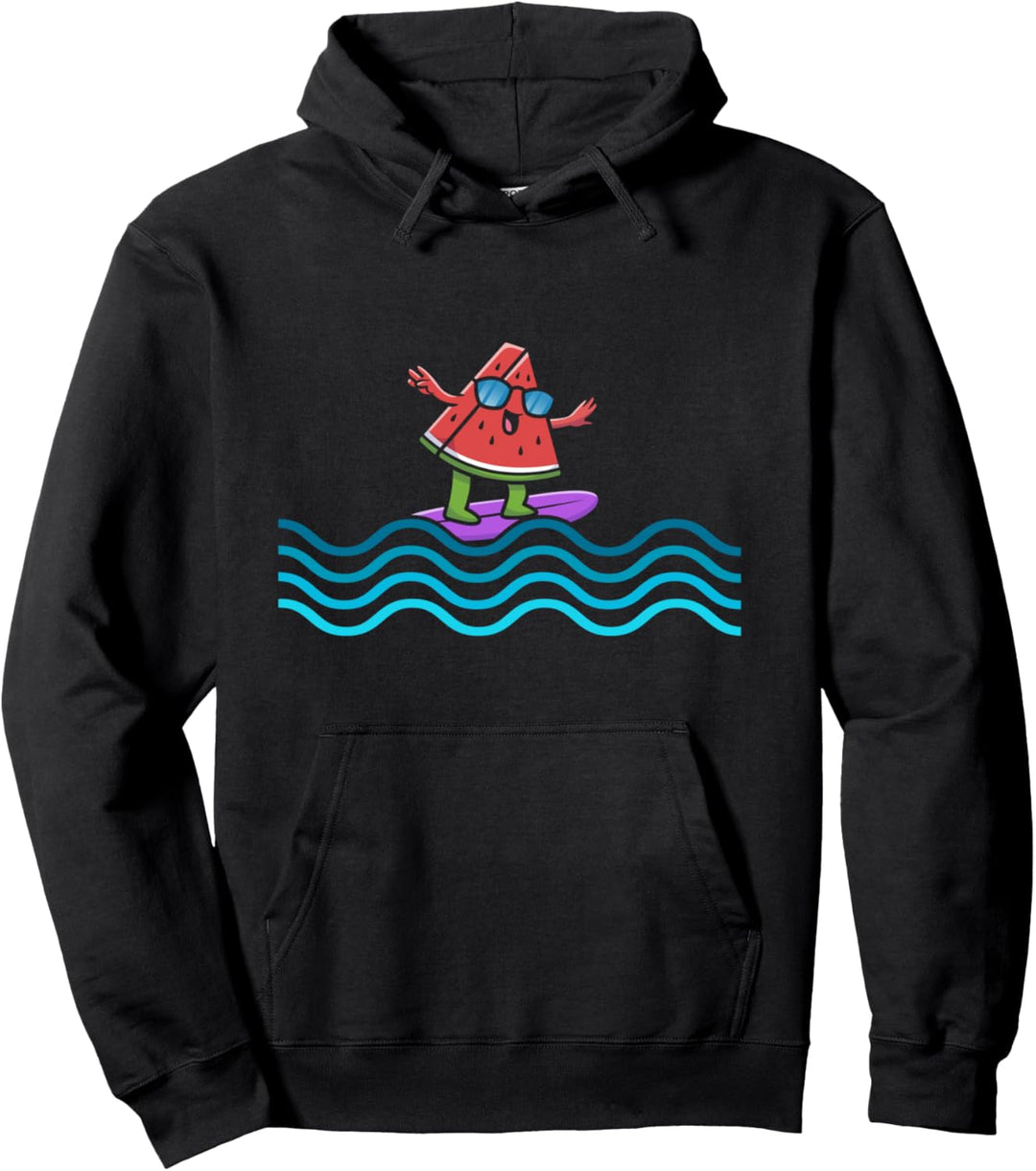 Surfen Wassermelone Sommer Strand Melone Surfer Pullover Hoodie