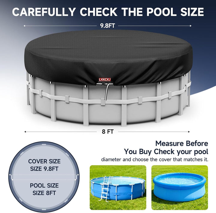 LXKCKJ Runde Poolabdeckung für oberirdische Pools- Lagertank Poolabdeckung mit Kordelzug Design-Whir