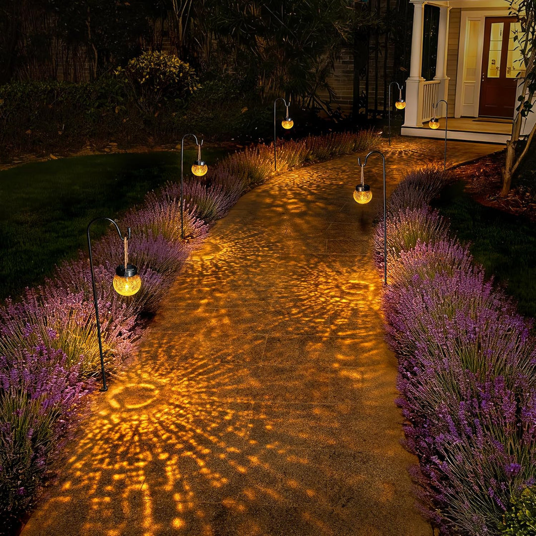 Solar Laternen Aussen 2er Set - IP65 wasserdichte Hängende Solarlampen mit Warm-Amber &amp; RGB Farben,