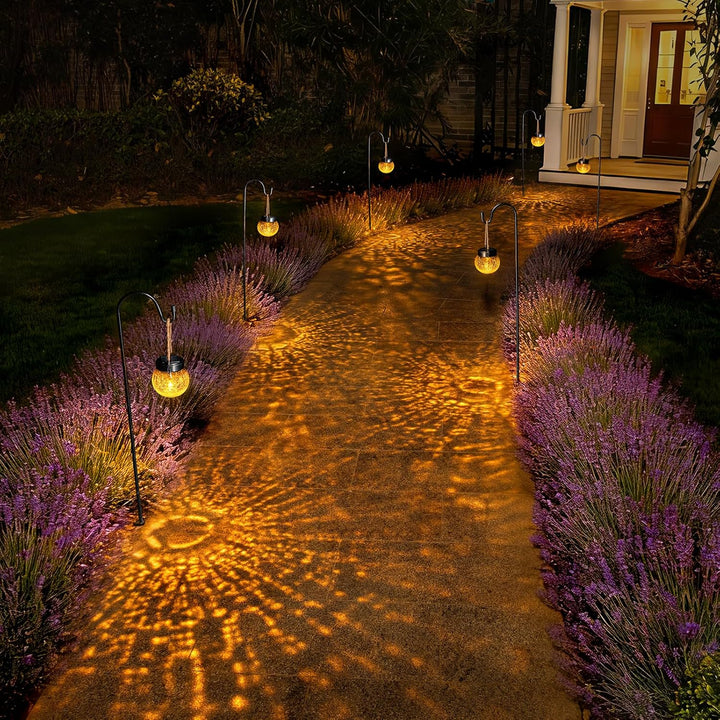 Solar Laternen Aussen 2er Set - IP65 wasserdichte Hängende Solarlampen mit Warm-Amber &amp; RGB Farben,