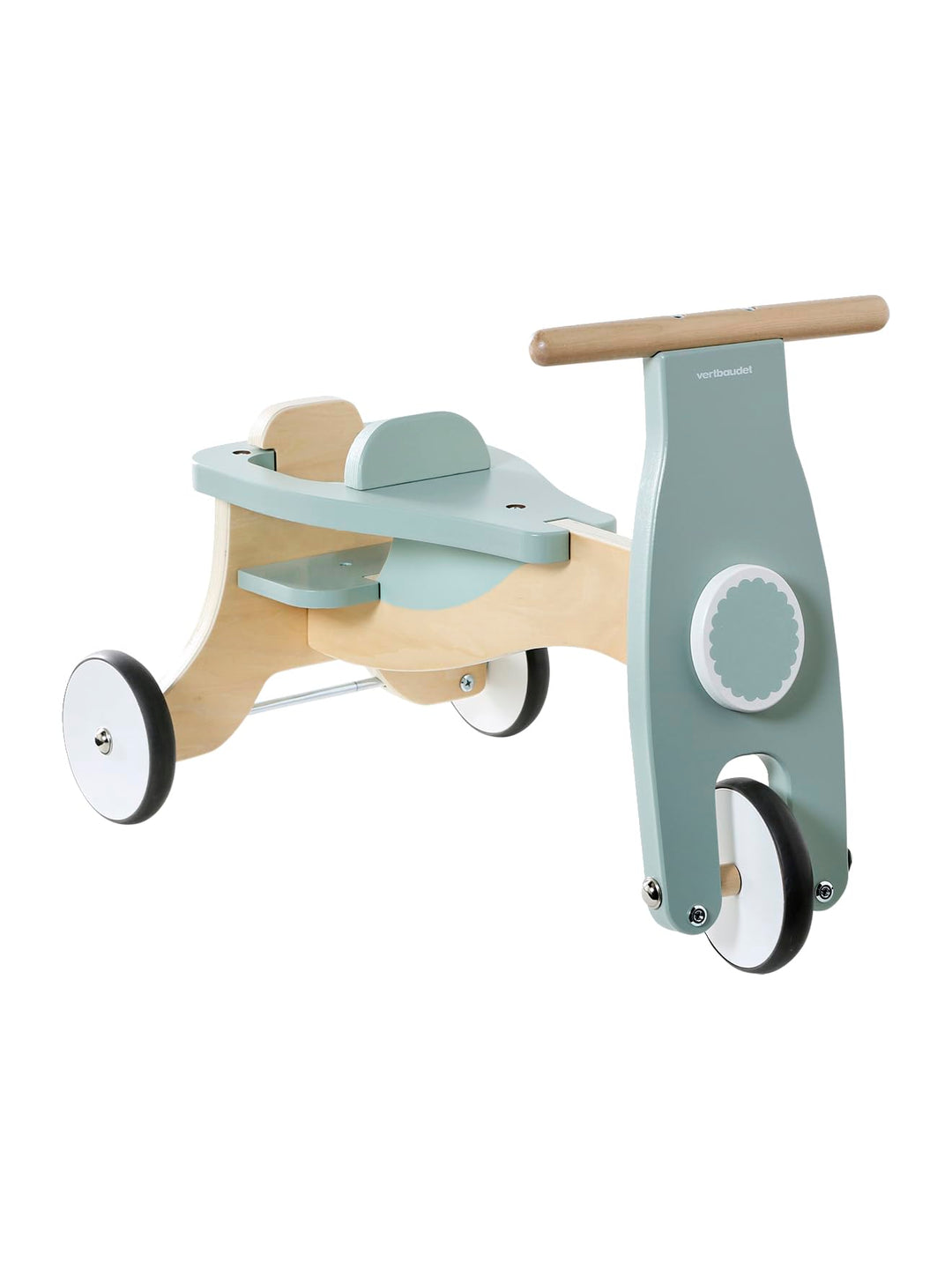 VERTBAUDET Rutschauto + Sitz, aus Holz, grün, grün
