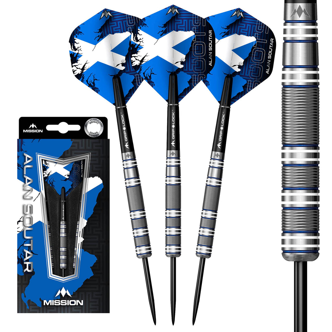 Mission Alan Soutar Blue &amp; White 90% - Steeldarts 26 Gramm