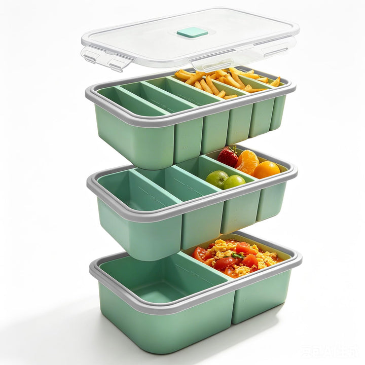 3 Stück Souper Cubes-Set Silikon Gefrierform mit Deckel, 2/4/6 Löcher Einfrieren Behälter, Meal Prep