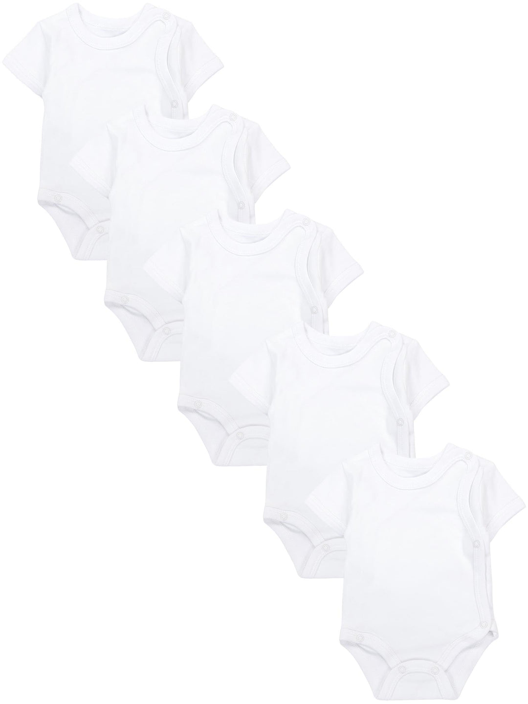 TupTam Unisex Baby Kurzarm Wickelbody 5er Pack 56 Weiss, 56 Weiss