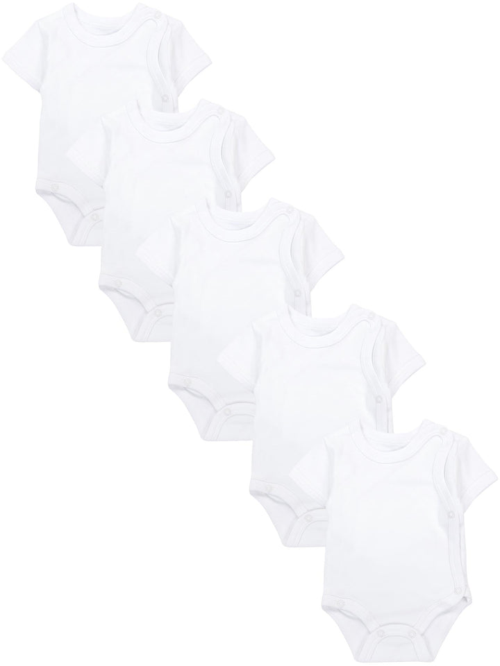 TupTam Unisex Baby Kurzarm Wickelbody 5er Pack 56 Weiss, 56 Weiss