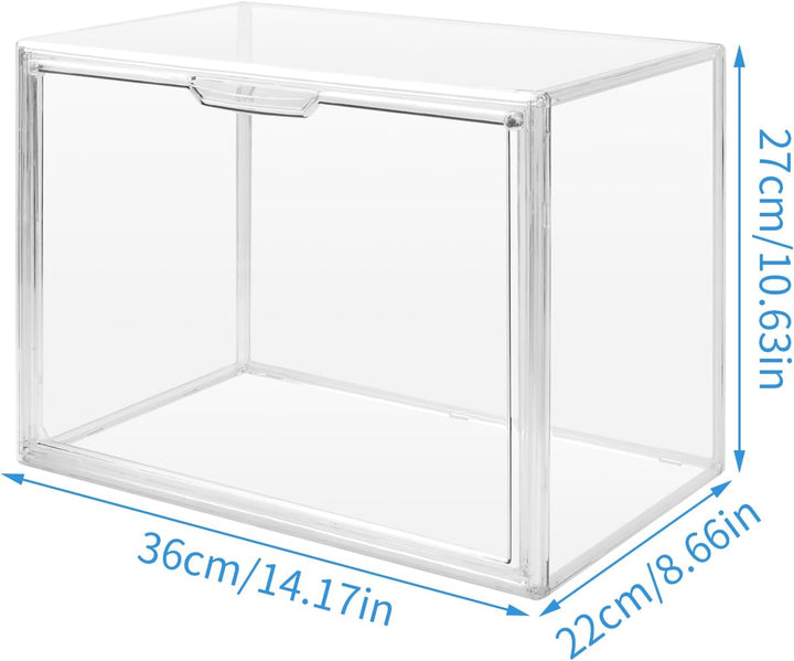 Handtaschen Organizer Kunststoff, 36x22x27cm Vitrine Schaukasten Transparent, Stapelbare Aufbewahrun