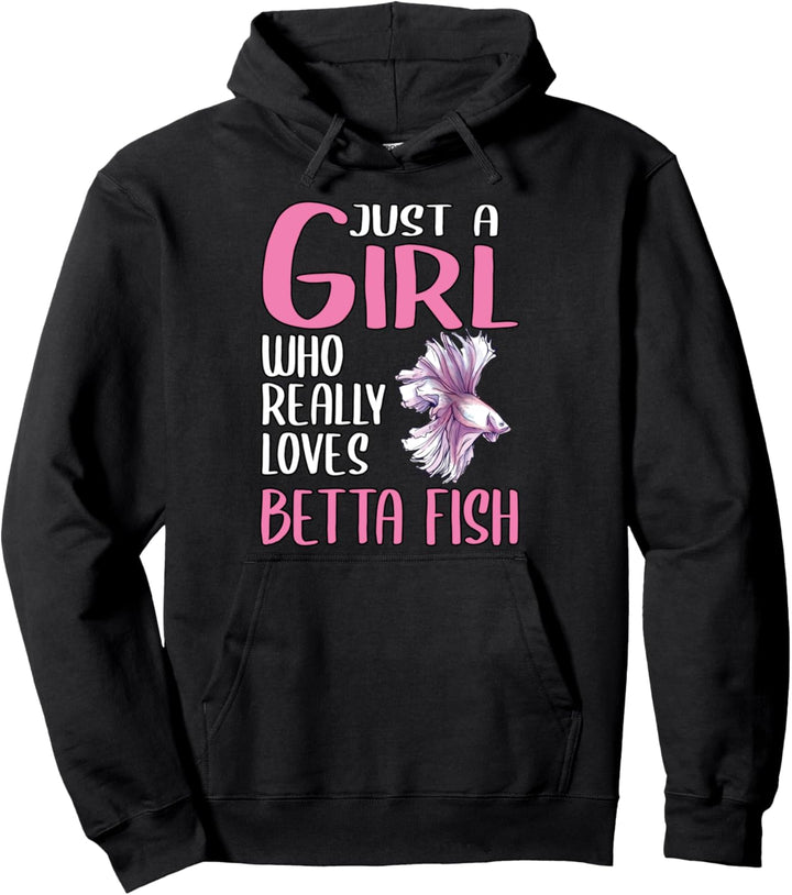 Damen Just A Girl Betta-Fisch Geschenk Betta-Fisch Pullover Hoodie